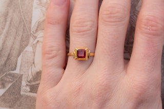 Antique Italian Foiled Rock Crystal Solitaire Ring, c.1840