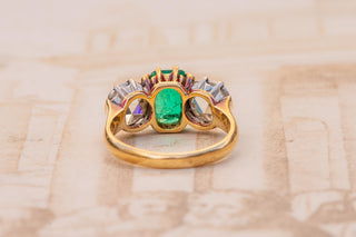 Antique Belle Époque Emerald and Diamond Ring; France, c.1890