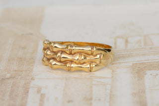 Vintage Skeleton Motif Gold Ring, Sheffield 1990