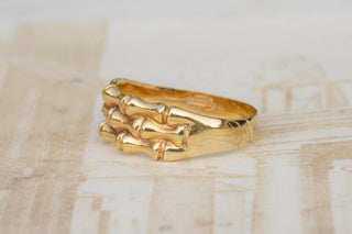 Vintage Skeleton Motif Gold Ring, Sheffield 1990