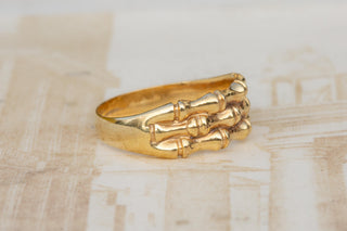 Vintage Skeleton Motif Gold Ring, Sheffield 1990