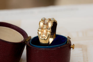 Vintage Skeleton Motif Gold Ring, Sheffield 1990