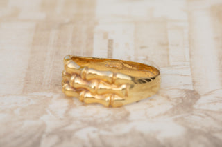 Vintage Skeleton Motif Gold Ring, Sheffield 1990