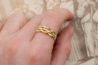 Vintage Skeleton Motif Gold Ring, Sheffield 1990
