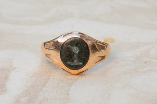 Vintage Bloodstone Dagger Crest Ring