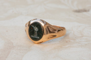 Vintage Bloodstone Dagger Crest Ring