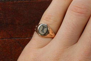 Vintage Bloodstone Dagger Crest Ring