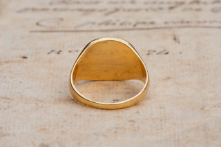 Antique Gold Rabbit Family Crest Ring