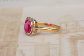 Antique Edwardian Pink Sapphire and Diamond Ring, Circa 1910