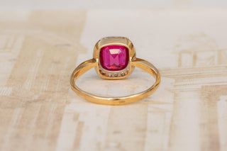 Antique Edwardian Pink Sapphire and Diamond Ring, Circa 1910