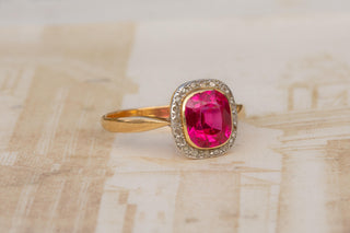Antique Edwardian Pink Sapphire and Diamond Ring, Circa 1910