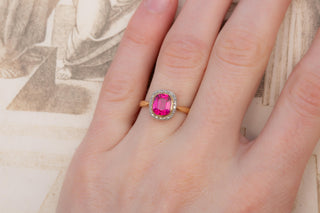 Antique Edwardian Pink Sapphire and Diamond Ring, Circa 1910