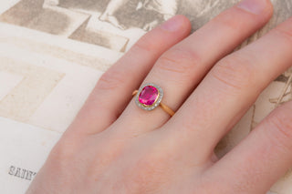 Antique Edwardian Pink Sapphire and Diamond Ring, Circa 1910
