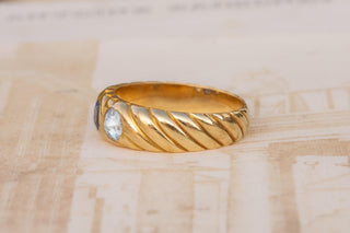 Late 19th-Century French Garnet Doublet and Diamond Three Stone Ring, Circa 1890