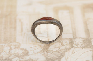 Ancient Roman Silver Signet Ring with Carnelian Intaglio of Fortuna
