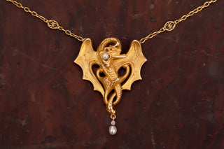 Art Nouveau Dragon Necklace