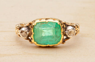 Georgian Emerald and Diamond Ring