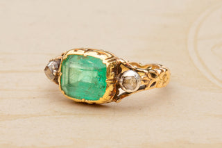 Georgian Emerald and Diamond Ring