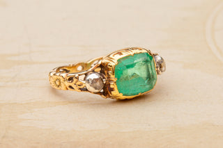 Georgian Emerald and Diamond Ring