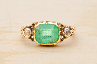 Georgian Emerald and Diamond Ring