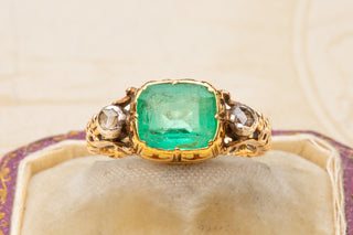 Georgian Emerald and Diamond Ring