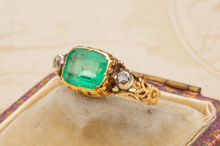 Georgian Emerald and Diamond Ring