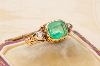 Georgian Emerald and Diamond Ring