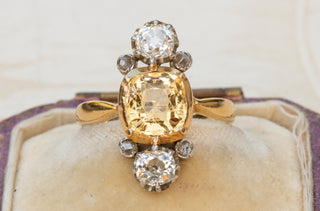 Victorian Topaz and Diamond Ring