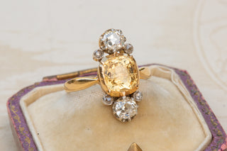 Victorian Topaz and Diamond Ring