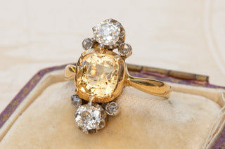 Victorian Topaz and Diamond Ring