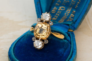 Victorian Topaz and Diamond Ring