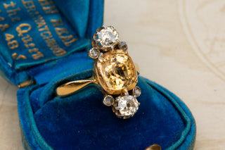 Victorian Topaz and Diamond Ring