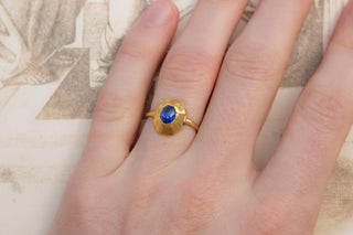 13th Century Medieval Sapphire “Pie-Dish” Gold Ring, Circa 1280