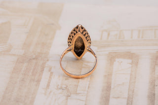 Antique Rose Cut Diamond Navette Cluster Ring, Ottoman, c.1890