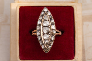 Antique Diamond Navette Cluster