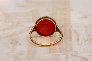 19th Century Carnelian Intaglio Ring with Roman Emperor, c.1840