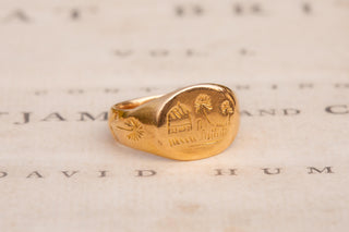 WWI British Military Souvenir Gold Ring, Battle of Rafah, 1917