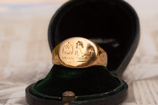 WWI British Military Souvenir Gold Ring, Battle of Rafah, 1917