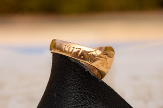 WWI British Military Souvenir Gold Ring, Battle of Rafah, 1917