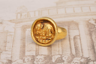 Ancient Javanese Gold Elephant Ring, 7th–12th Century