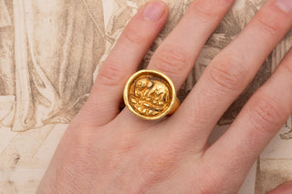 Ancient Javanese Gold Elephant Ring, 7th–12th Century