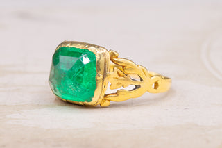 Antique 5ct Colombian Emerald Ring