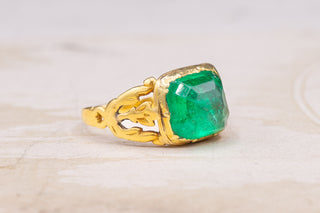 Antique 5ct Colombian Emerald Ring