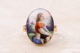18th Century Shepherd Portrait Ring