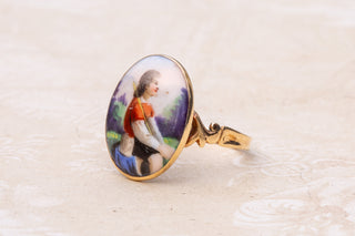 18th Century Shepherd Portrait Ring