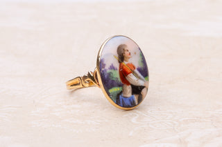 18th Century Shepherd Portrait Ring