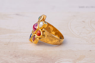 South Indian Gold Navaratna Ring