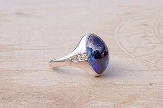 Art Deco White Gold Sapphire Ring