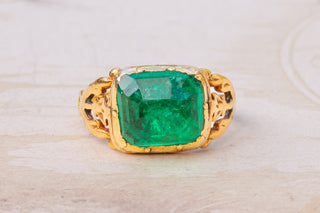 Antique 5ct Colombian Emerald Ring