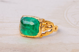 Antique 5ct Colombian Emerald Ring